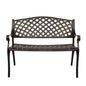 40.5" Outdoor Cast Aluminum Bench With Mesh Backrest Seat Surface