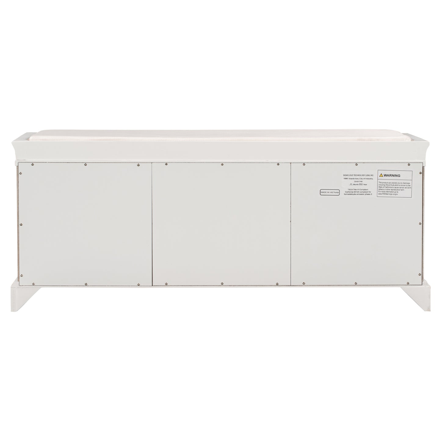 Storage Bench with 2 Drawers and 2 Cabinets, Shoe Bench with Removable Cushion for Living Room, Entryway (White)