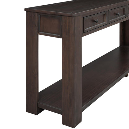 Console Table/Sofa Table with Storage Drawers and Bottom Shelf for Entryway Hallway(Espresso)