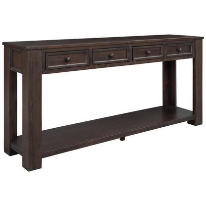 Console Table/Sofa Table with Storage Drawers and Bottom Shelf for Entryway Hallway(Espresso)