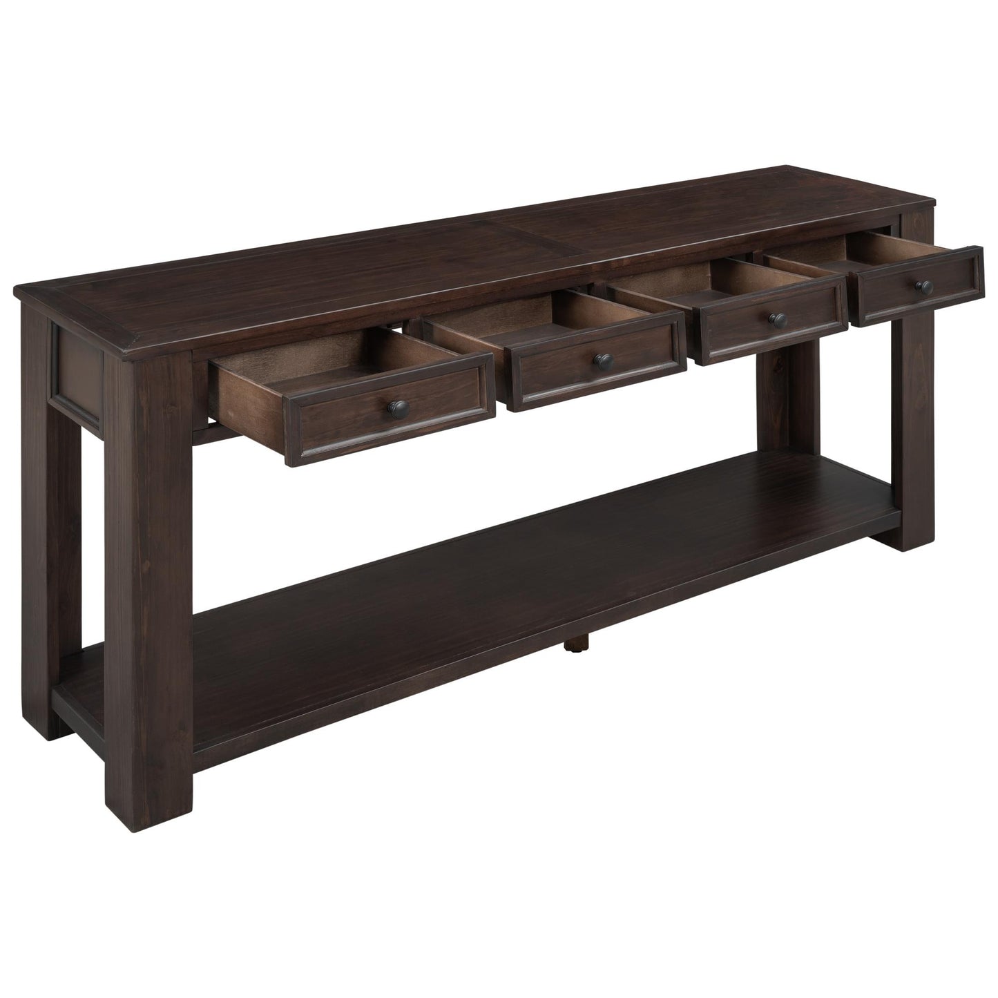 Console Table/Sofa Table with Storage Drawers and Bottom Shelf for Entryway Hallway(Espresso)