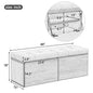 49" Shoe Storage Bench Entryway Shoe Cabinet Storage Ottoman with Padded Seat Cushion and Double Doors for Entryway, Hallway and Bedroom, Light Grey