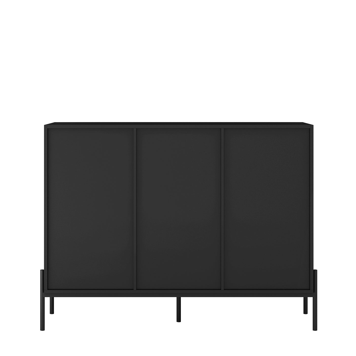 Buffets & Sideboards, Fluted Sideboard Cabinet, 2 Door 3 Drawer Design, with Led Lights,Black Sideboard - Elegant Cabinet Ideal for Dining Room and Kitchen Storage,Black