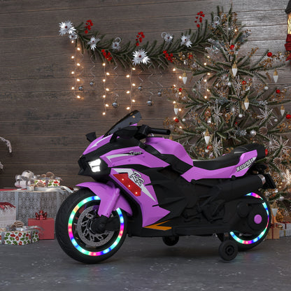 12V Electric Motorcycle for Kids, Powered Toy Motorcycle, Child Motorcycle Ride On with Light Wheels and Bluetooth Music Pink (No shipping on weekends) (Temu, Walmart  Amazon prohibited)