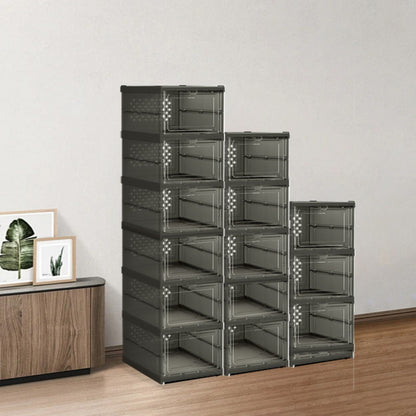 Stackable 3 Tier Freestanding Plastic Organizer - White, dustproof, space-saving and easy to assemble, perfect for organizing shoes at home, office and more!