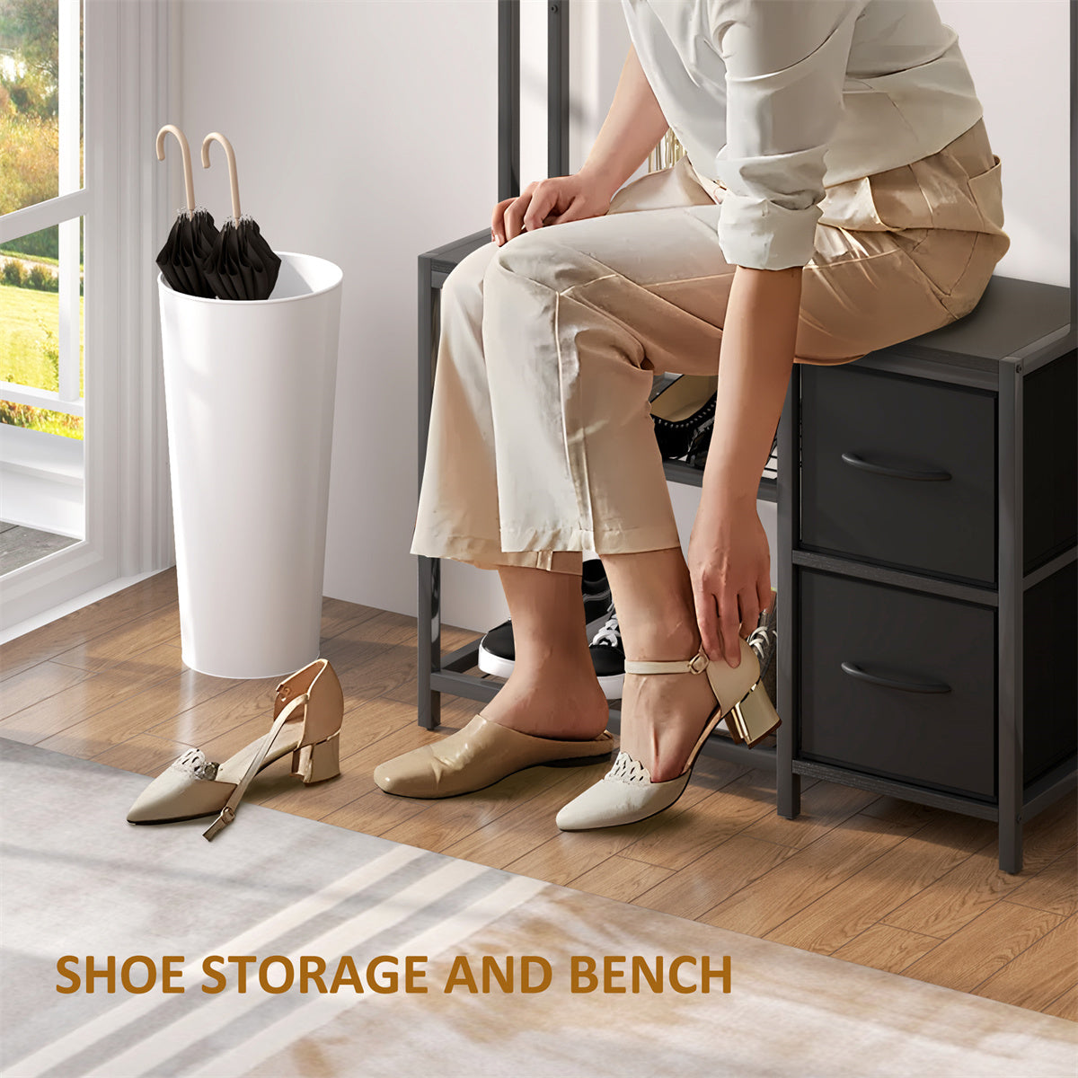 Hall Tree/Shoe Cabinet/Shoe Storage Cabinet ( Amazon Shipping)（Prohibited by WalMart）