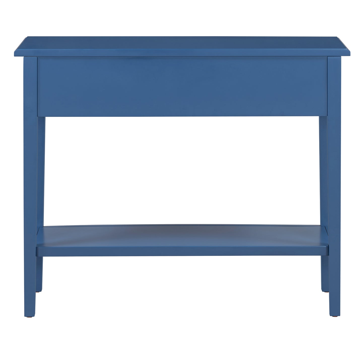 Rustic Console Table with Open Shelf, Rubber Wood Legs, Ideal for Entryways, Living Rooms, and Hallways (Navy)