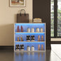 White Glass Door Shoe Box Shoe Storage Cabinet  With RGB Led Light