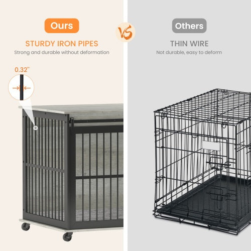 Furniture Dog Cage Sliding Iron Door Dog Cage With Mat