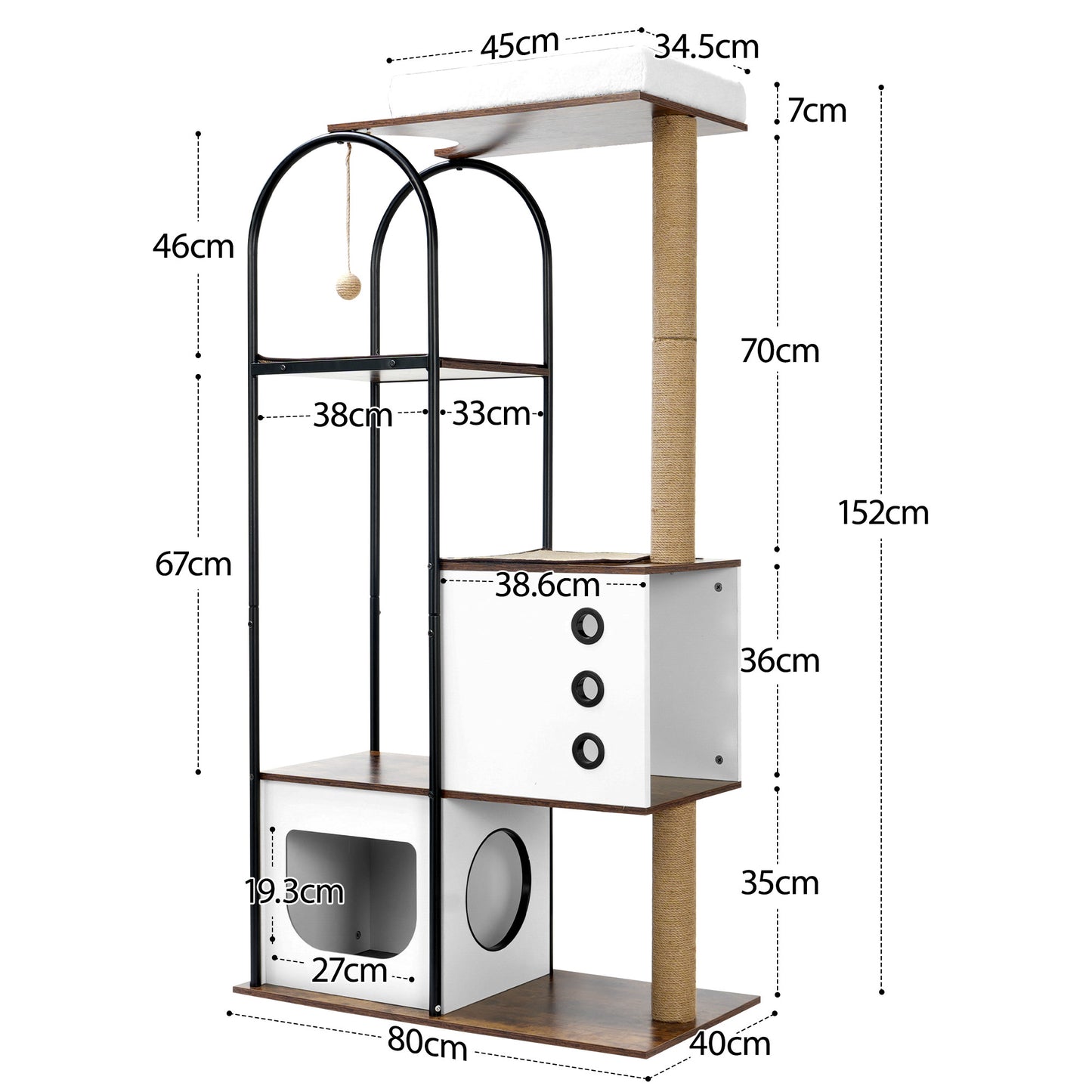 Cat Climbing Frame, Cat Tree, Modern Cat Tower, Multi-storey Cat Apartment