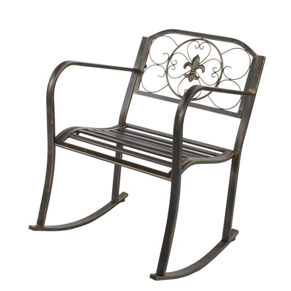 Flat Tube Single Rocking Chair Bronze Color