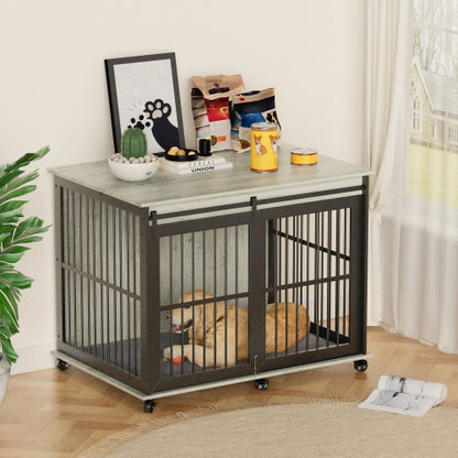 Furniture Dog Cage Sliding Iron Door Dog Cage With Mat