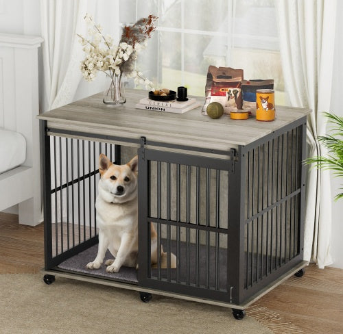 Furniture Dog Cage Sliding Iron Door Dog Cage With Mat