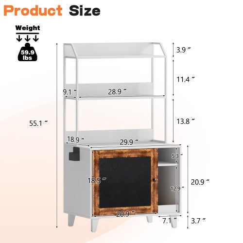 Graffiti Litter Box With 2 Storage Shelves And 1 Gate Fence