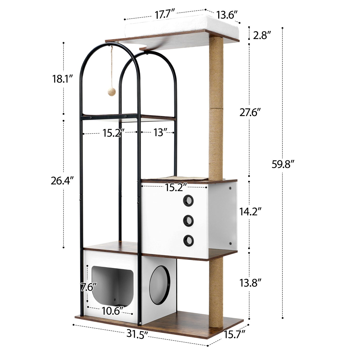 Cat Climbing Frame, Cat Tree, Modern Cat Tower, Multi-storey Cat Apartment